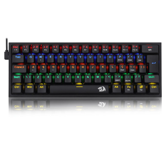 TECLADO MECANICO GAMER FIZZ RAINBOW PRETO SWITCH