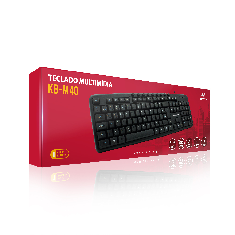 Teclado USB Multimídia KB-M40