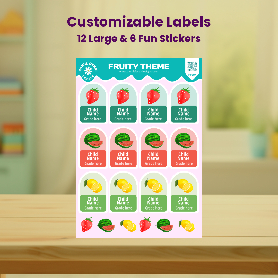 36 Personalised Labels – Large, Medium and Small