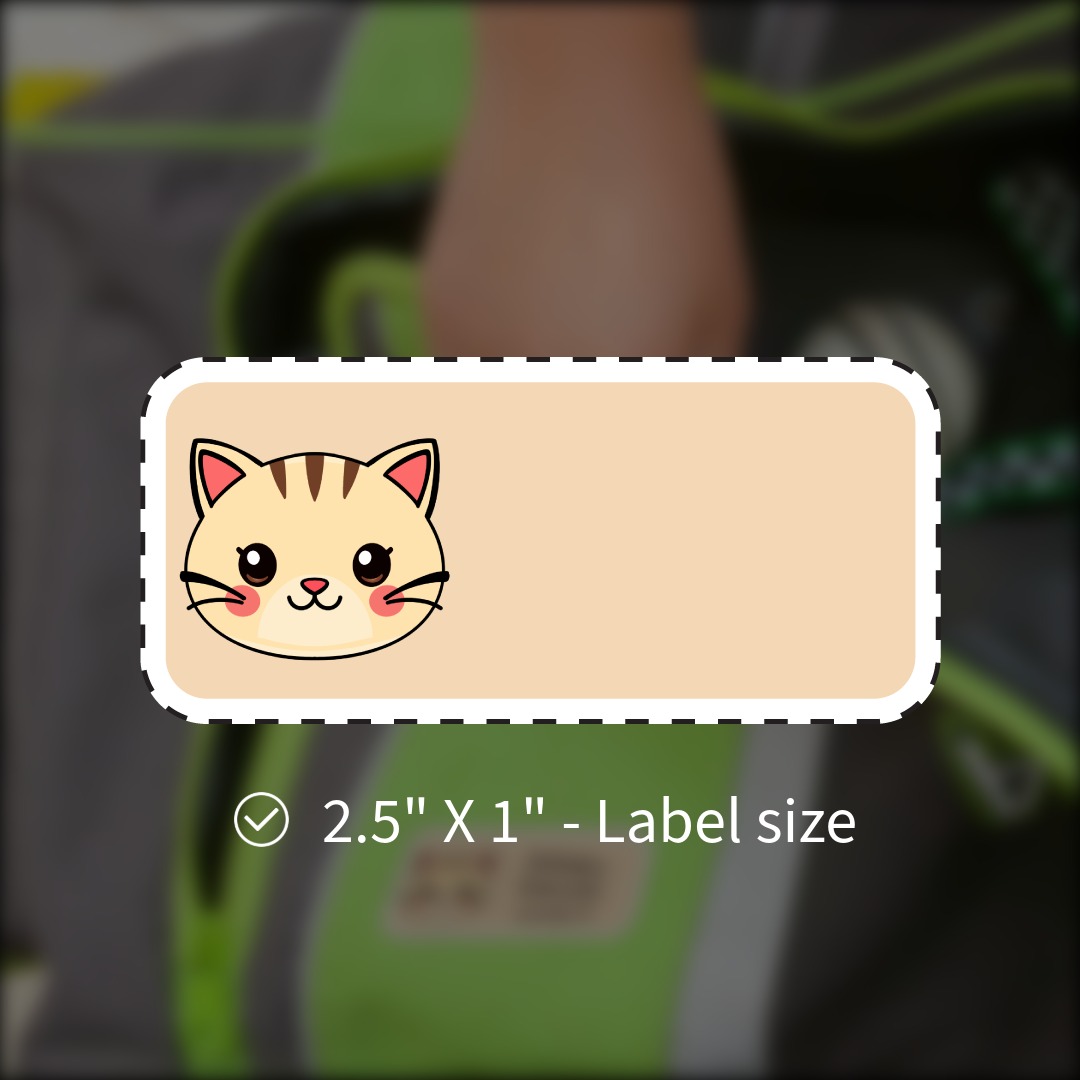 Cat Name Labels - Printable Sticker Sheets for Kids
