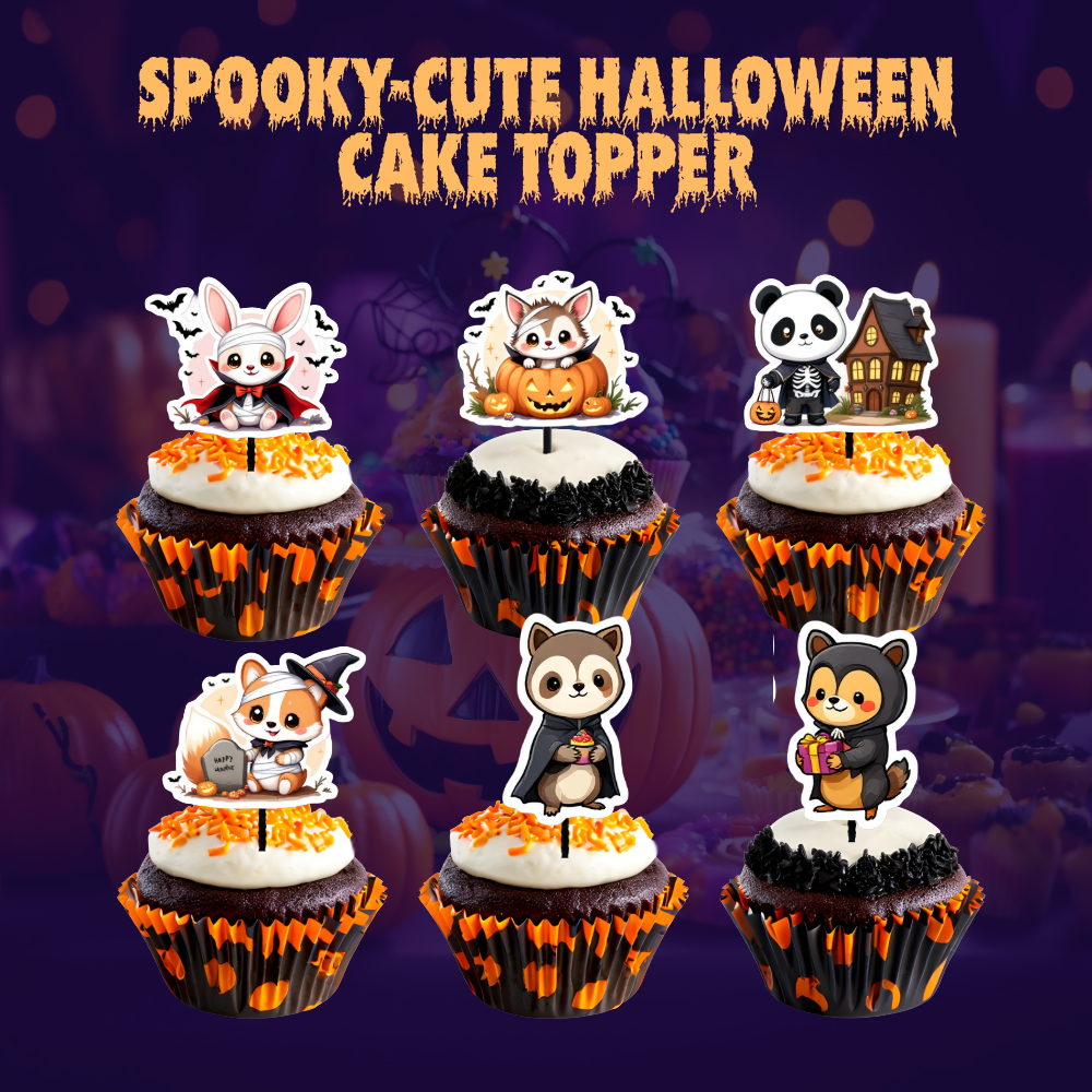 Spooky-Cute Halloween Cake Topper