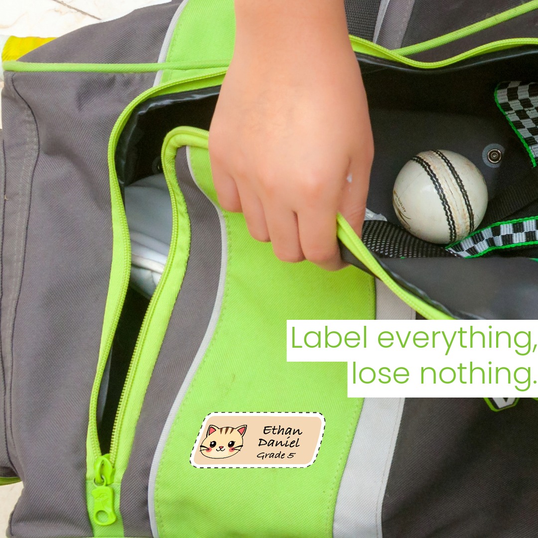 Cat Name Labels - Printable Sticker Sheets for Kids