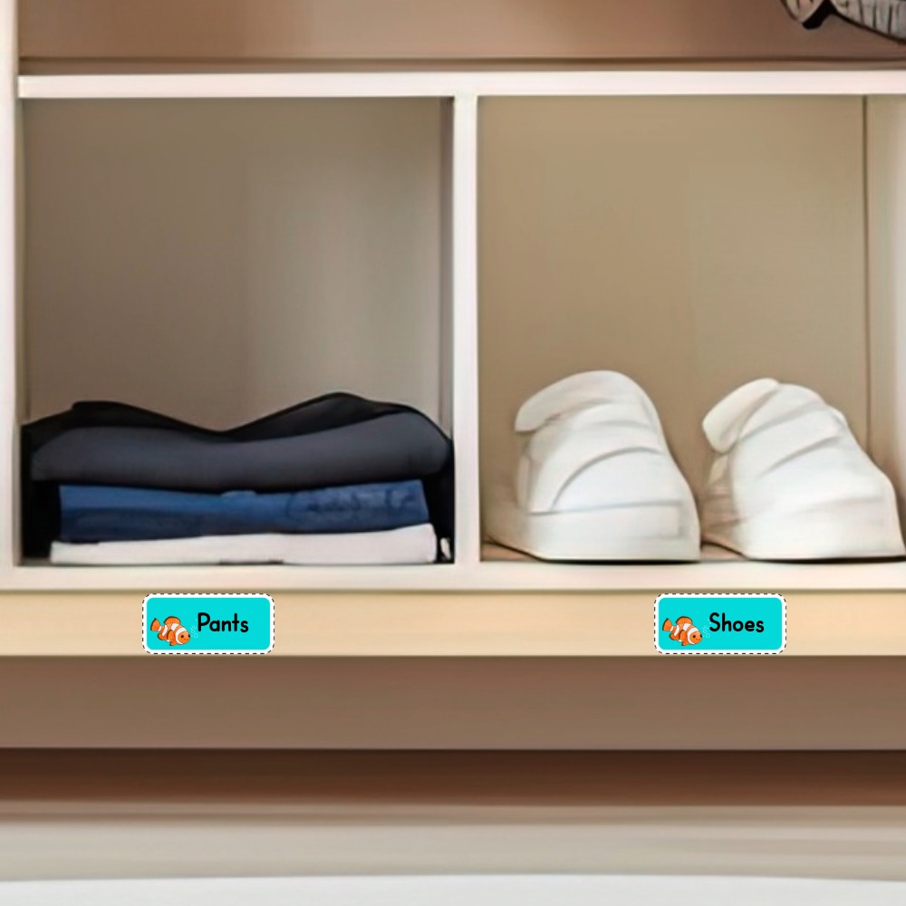 Clown Fish Name Labels – Printable Sticker Sheets for Kids