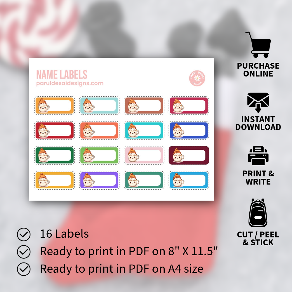 Festive Labels for Easy Gifting, Holiday Handouts & Classroom Treats