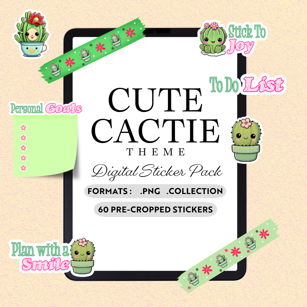 Cute Cactie Digital Sticker Pack