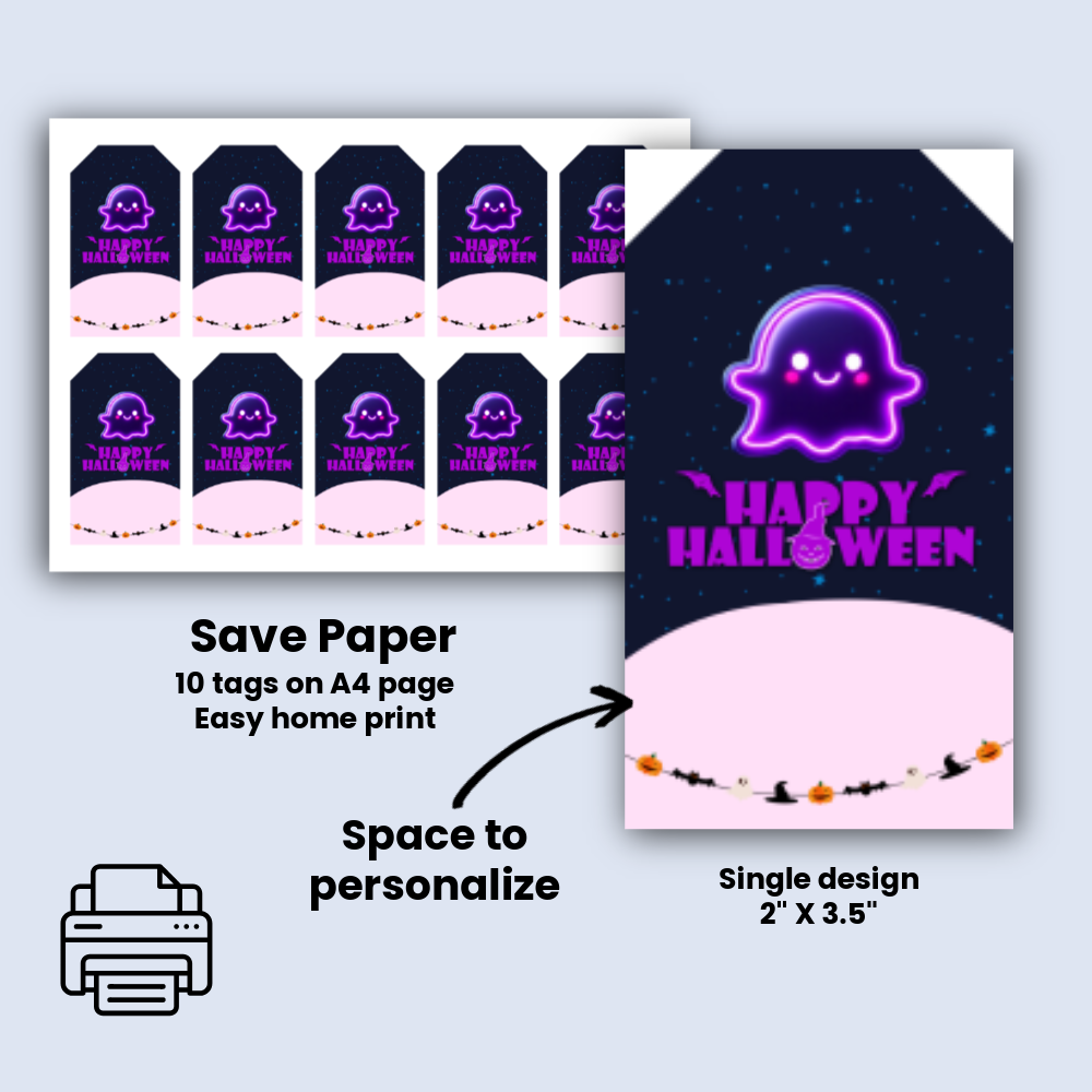 Halloween Gift Tags Printable - Digital Download