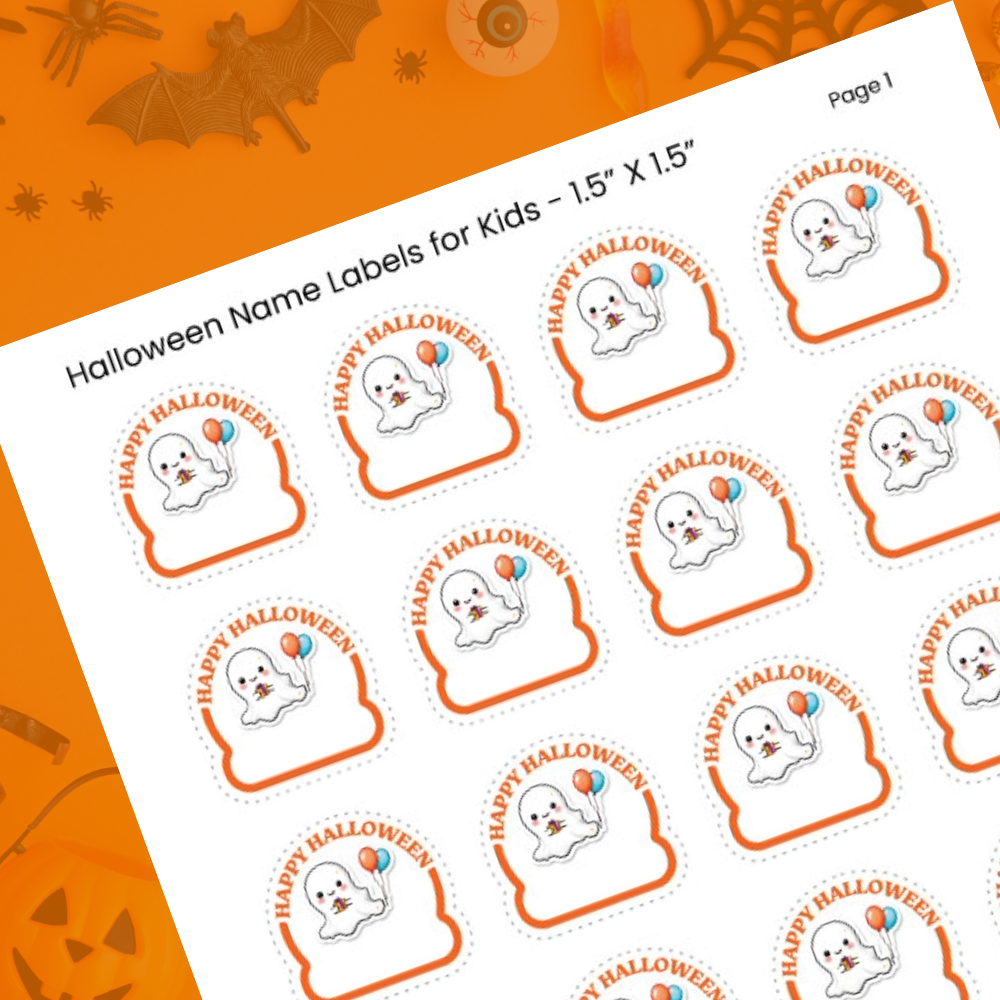 Halloween Gift Name Labels - PDF Download
