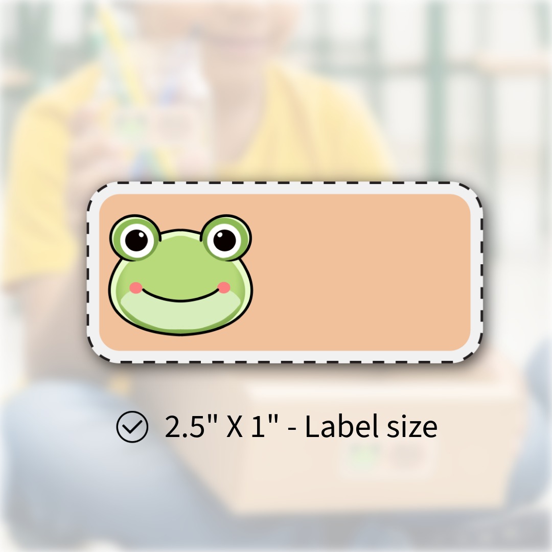 Frog Name Labels (one Labels size - 2.5" X 1") - 16 Labels on one page