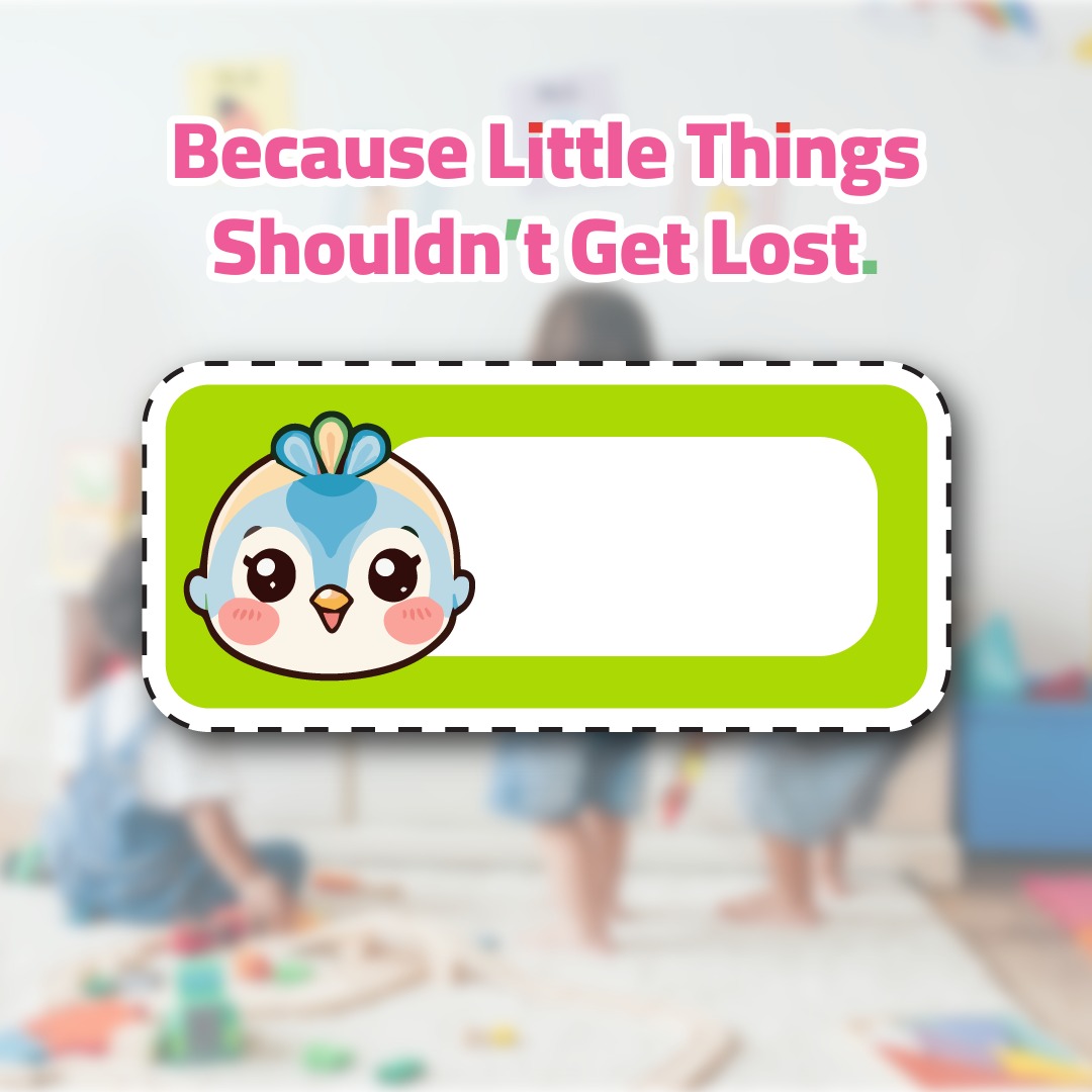 Cute Bird Face Name Label Printable – Kids Labels Sheet