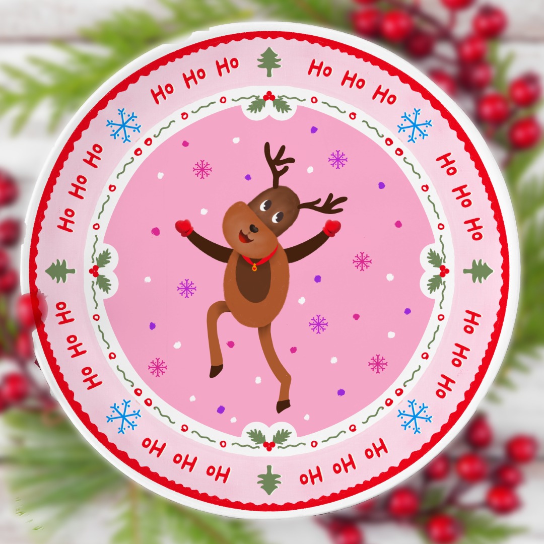 Christmas Reindeer Plate Design – Instant PNG Digital Download