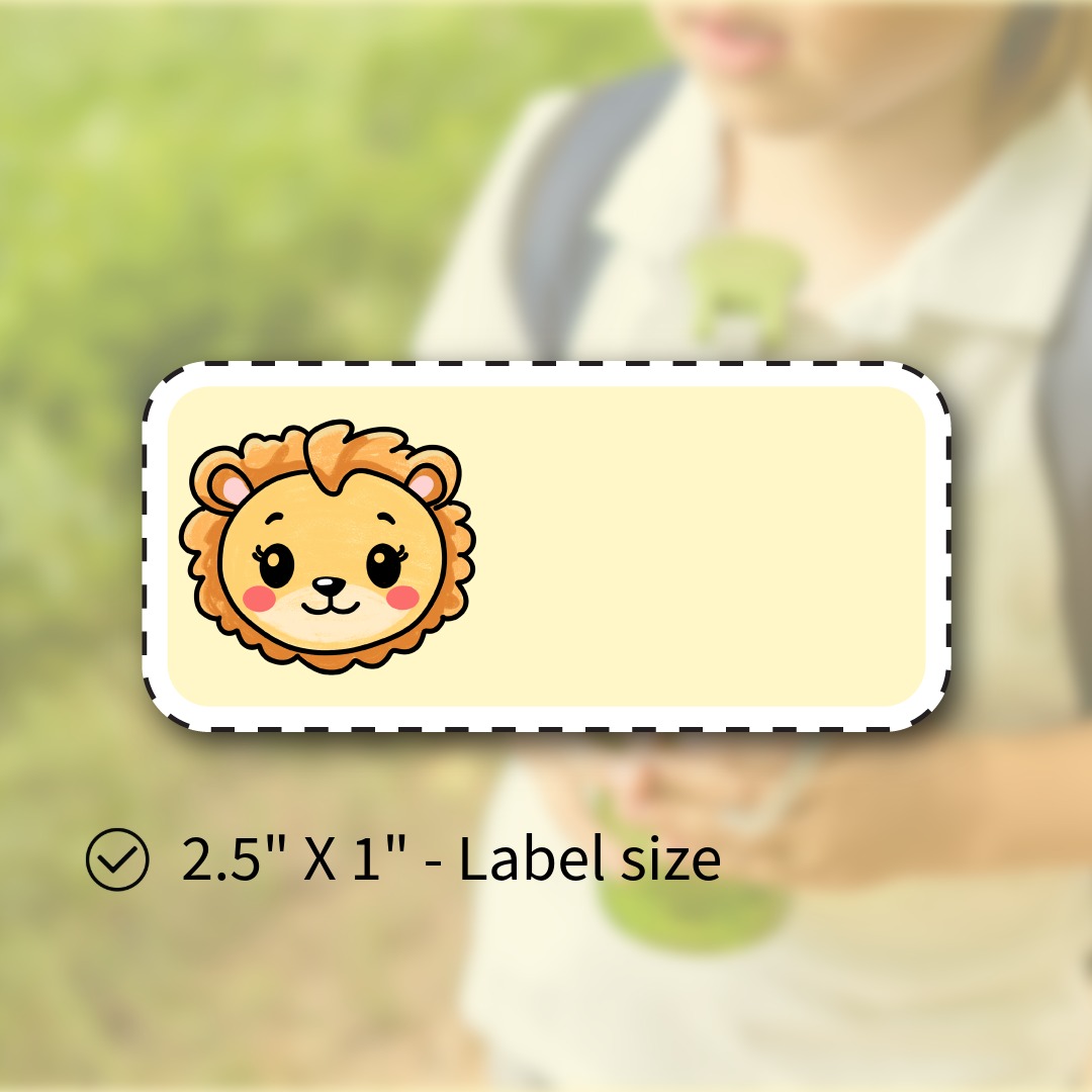 Lion Name Labels for Kids - Digital Download