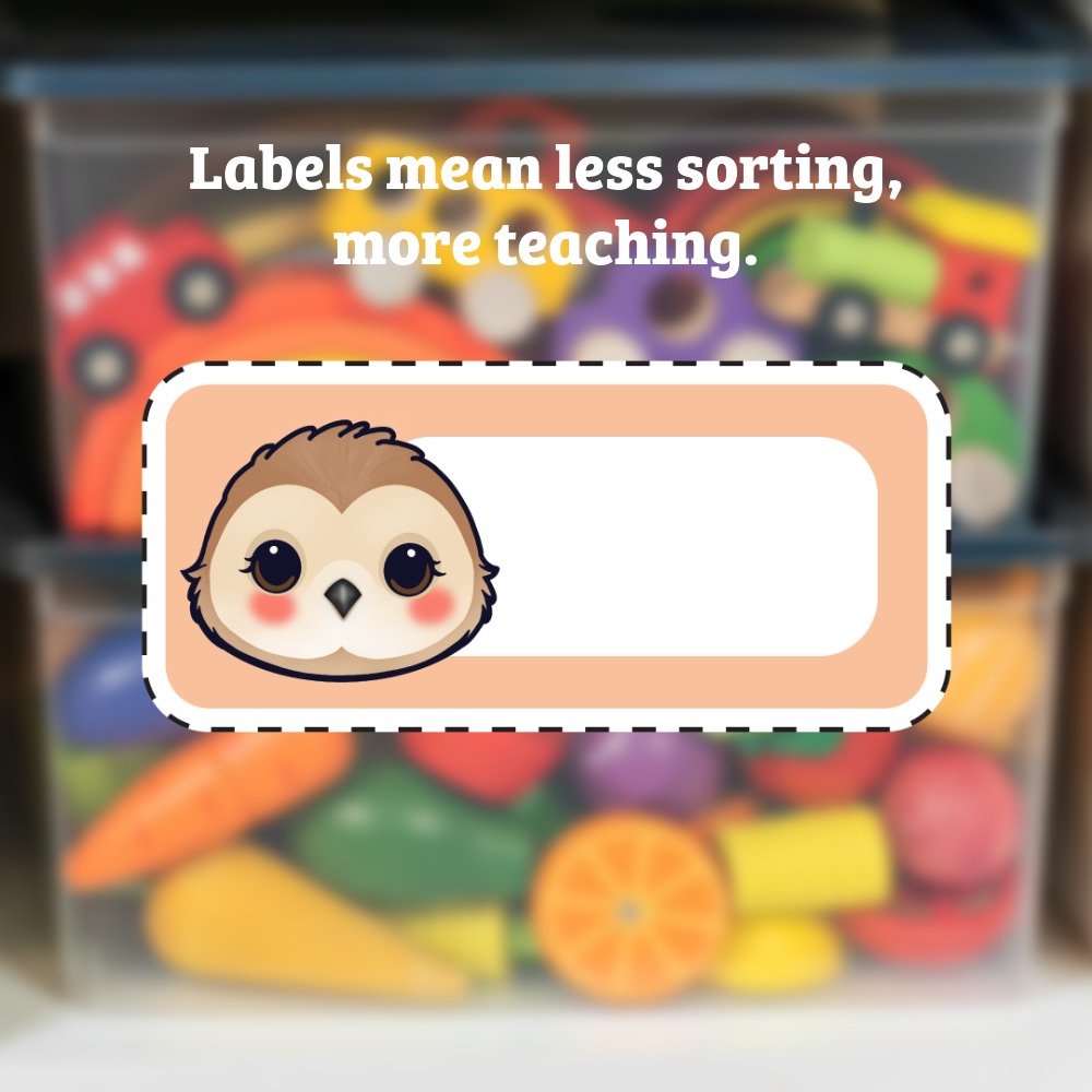 Cute Sparrow Name Tag Stickers for Kids