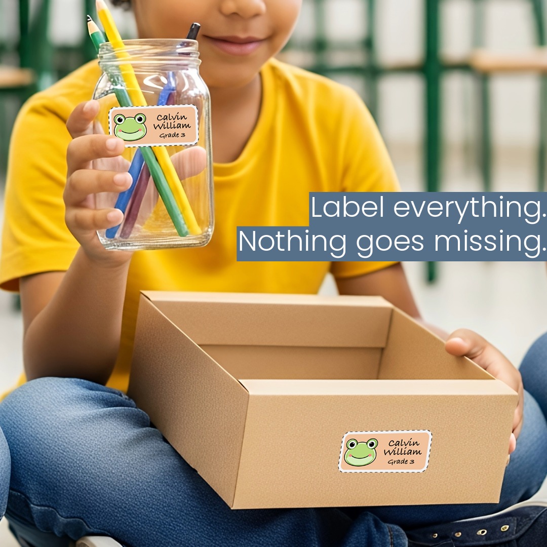 Frog Name Labels (one Labels size - 2.5" X 1") - 16 Labels on one page