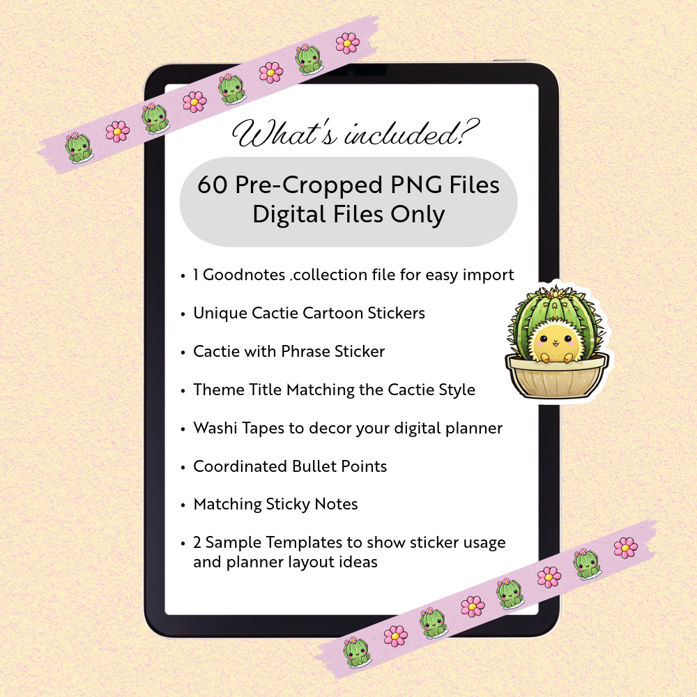 Cute Cactie Digital Sticker Pack