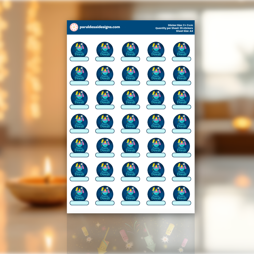 Diwali Name Printable Stickers - PDF
