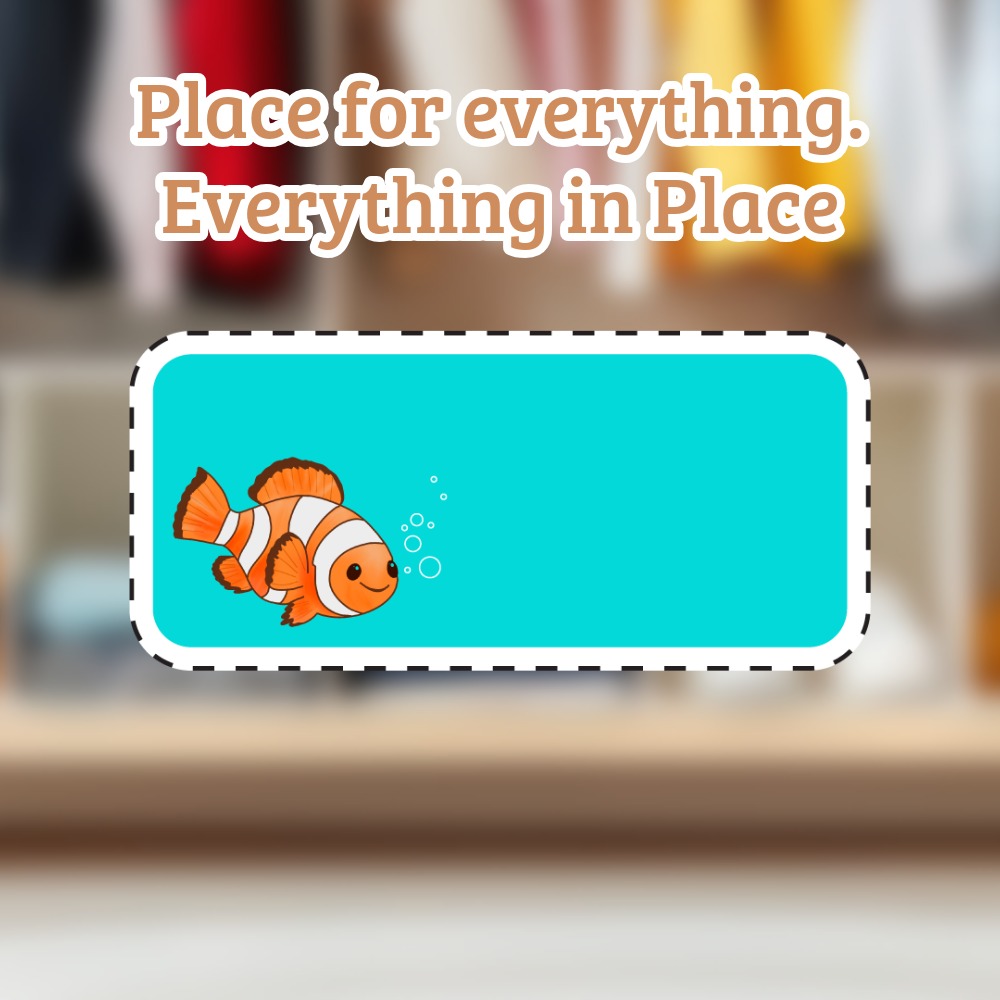 Clown Fish Name Labels – Printable Sticker Sheets for Kids