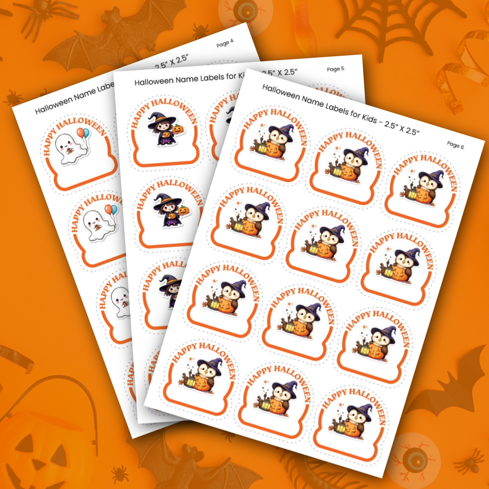 Halloween Gift Name Labels - PDF Download
