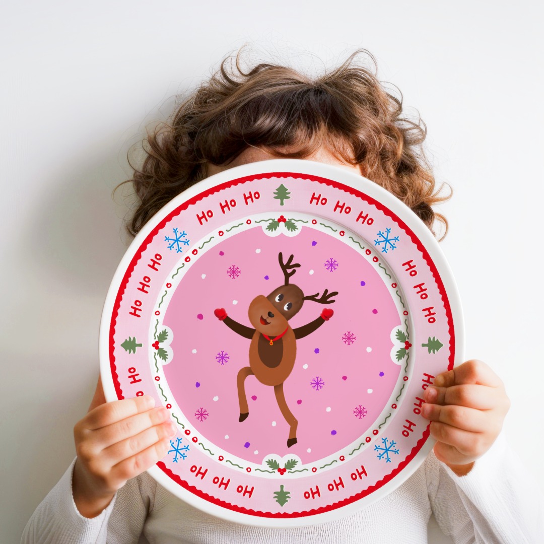 Christmas Reindeer Plate Design – Instant PNG Digital Download