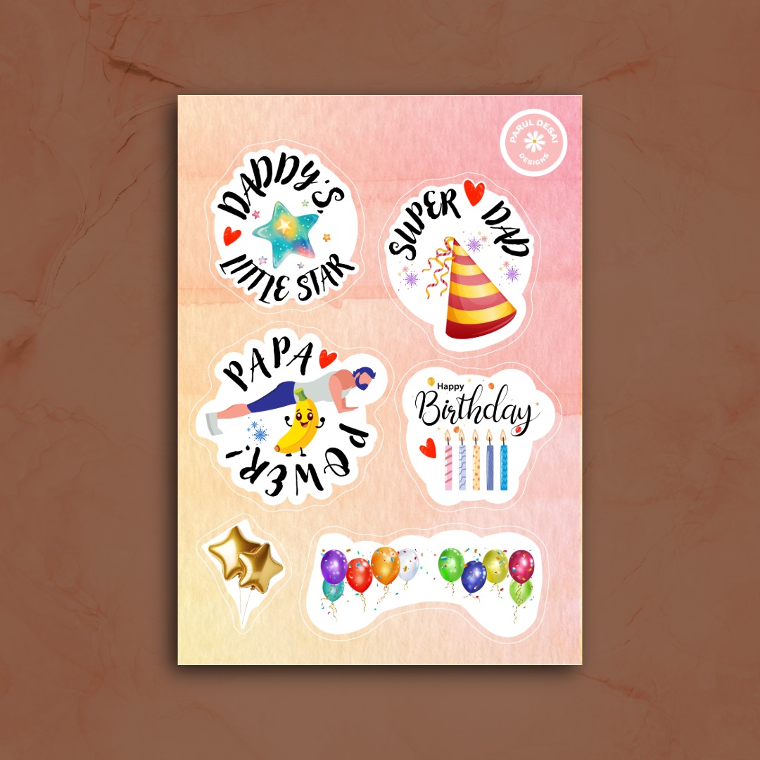 Dad Birthday Printable Sticker Sheets