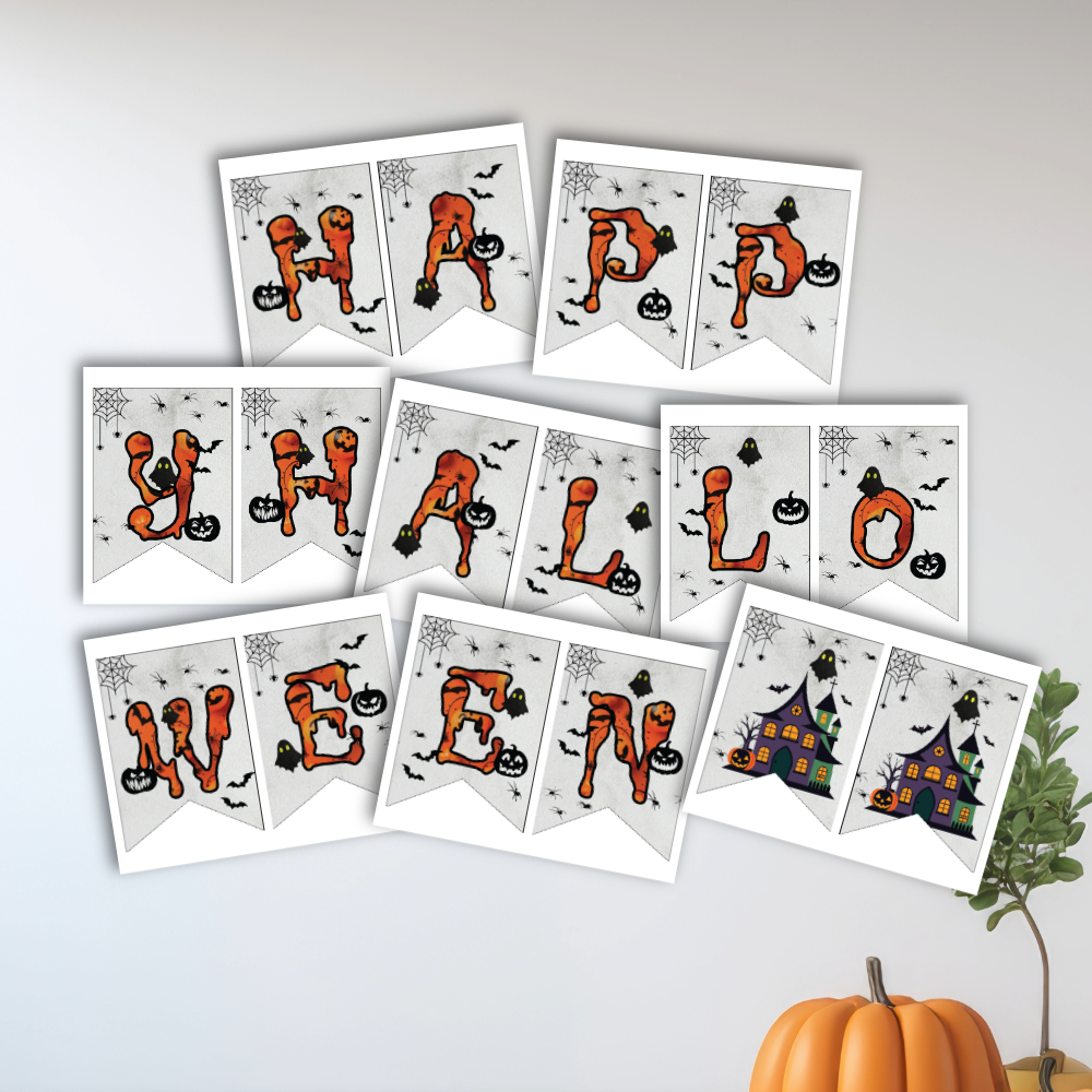 Happy Halloween Banner, Spooky Party Decorations