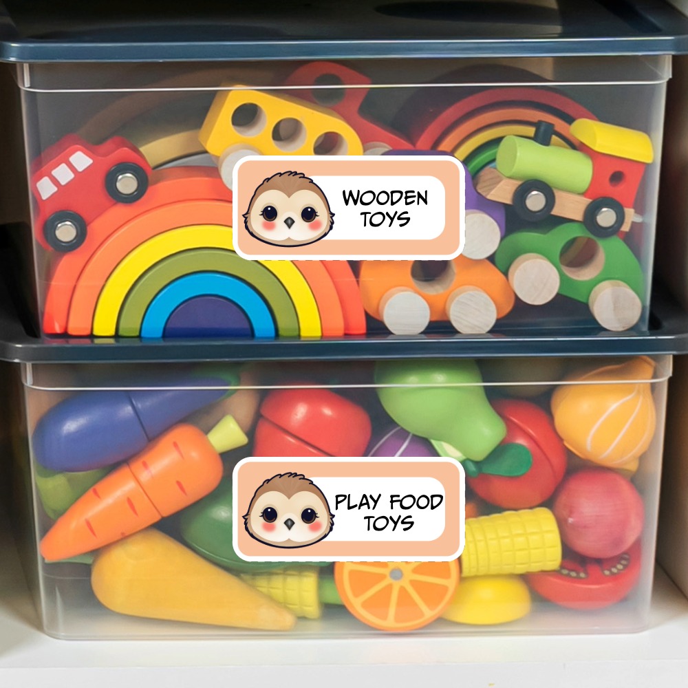 Cute Sparrow Name Tag Stickers for Kids