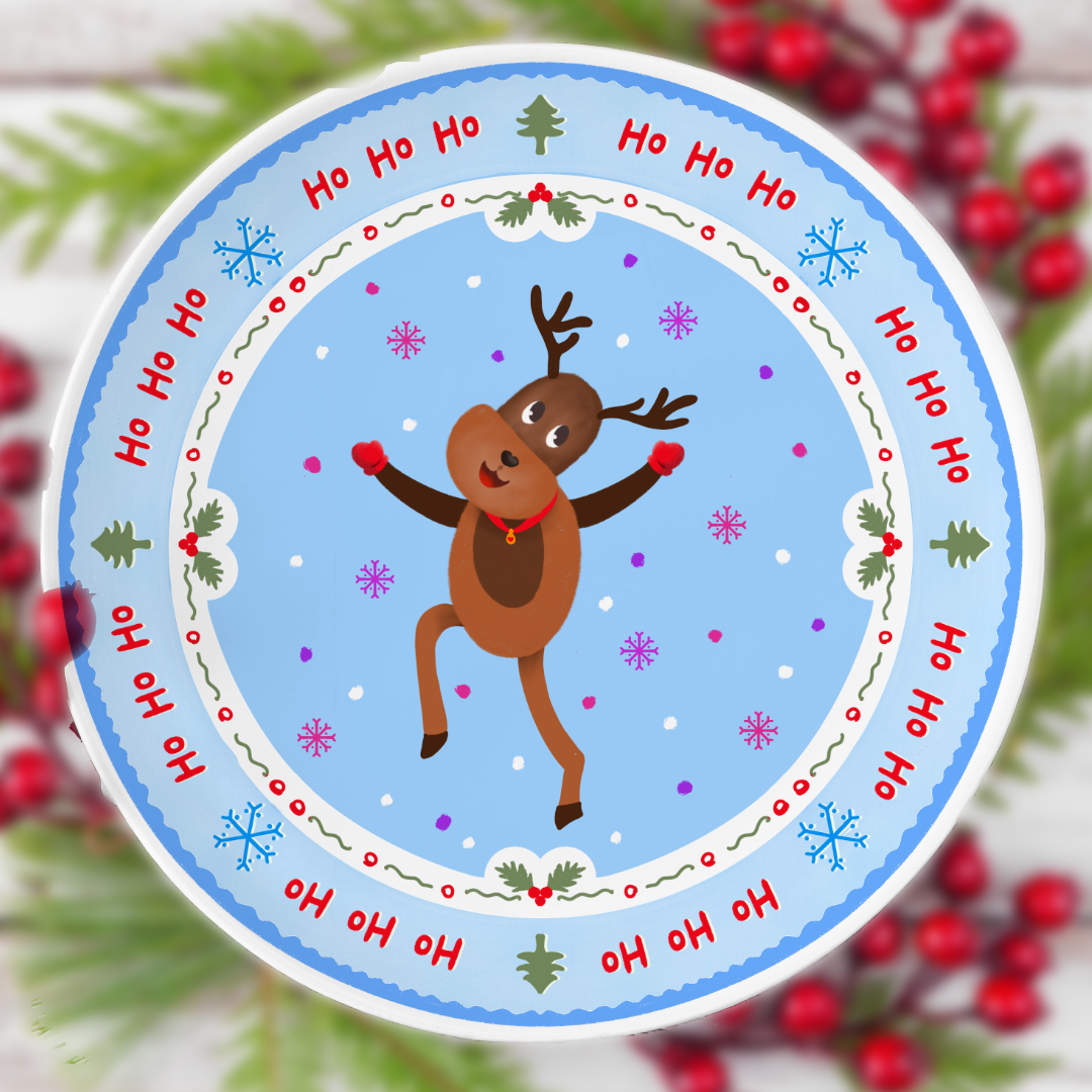 Christmas Reindeer Plate Design – Instant PNG Digital Download