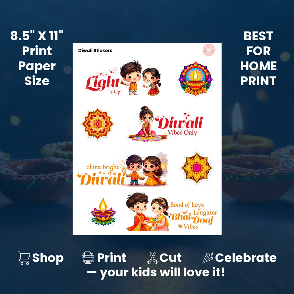Diwali Sticker Sheet Digital Download