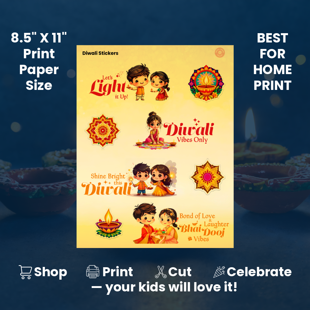 Diwali Sticker Sheet Digital Download