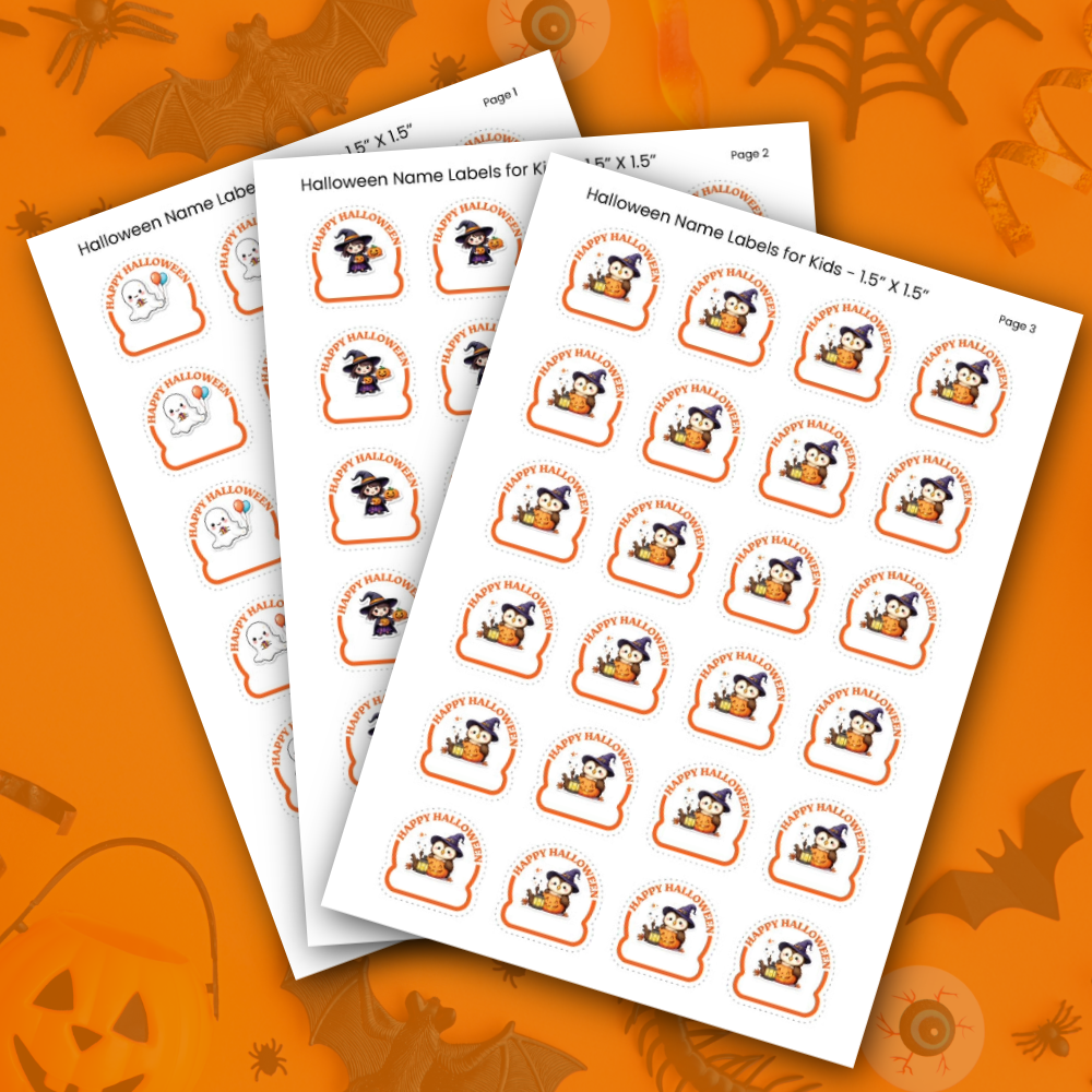 Halloween Gift Name Labels - PDF Download