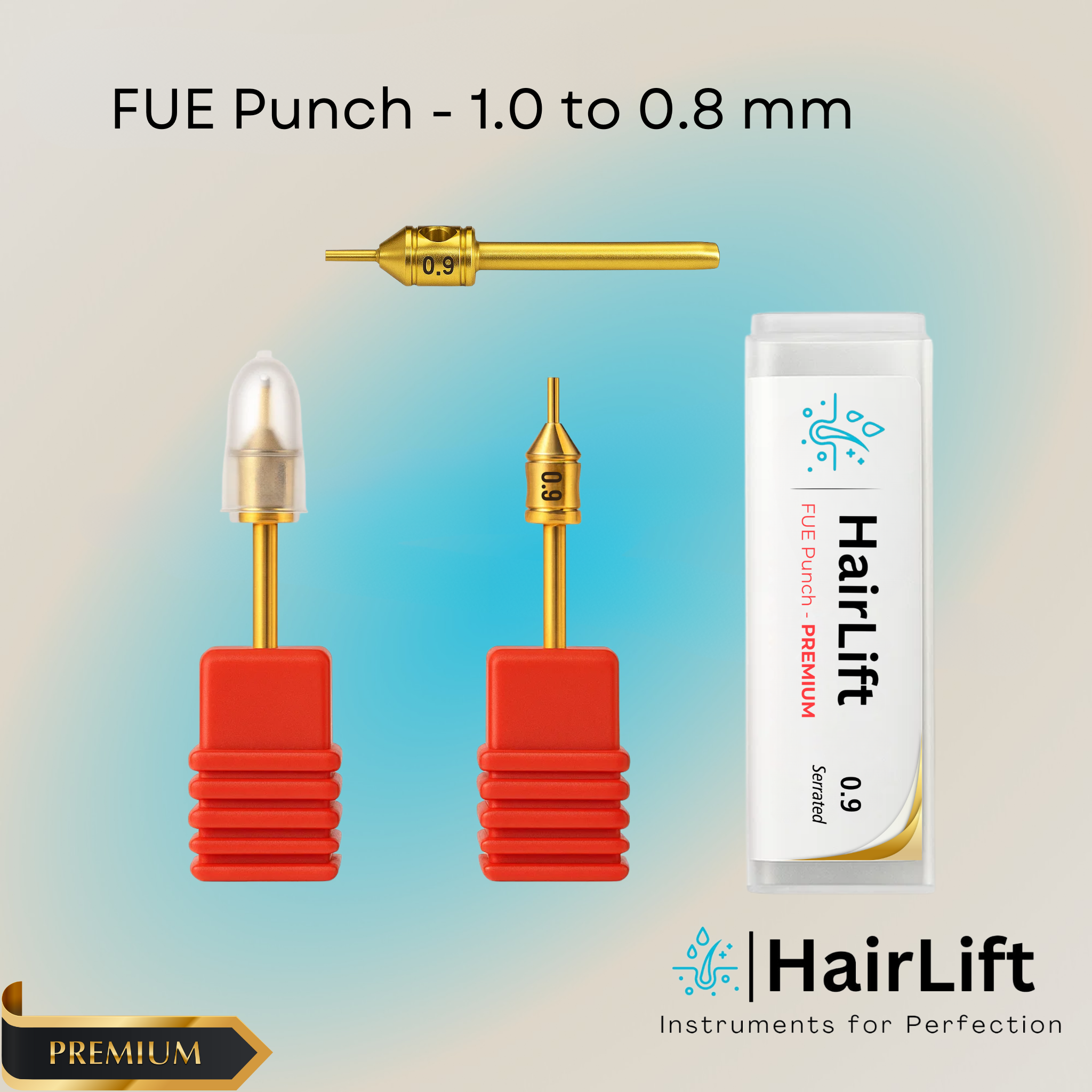 Premium FUE Punch - 1.0 mm to 0.8 mm