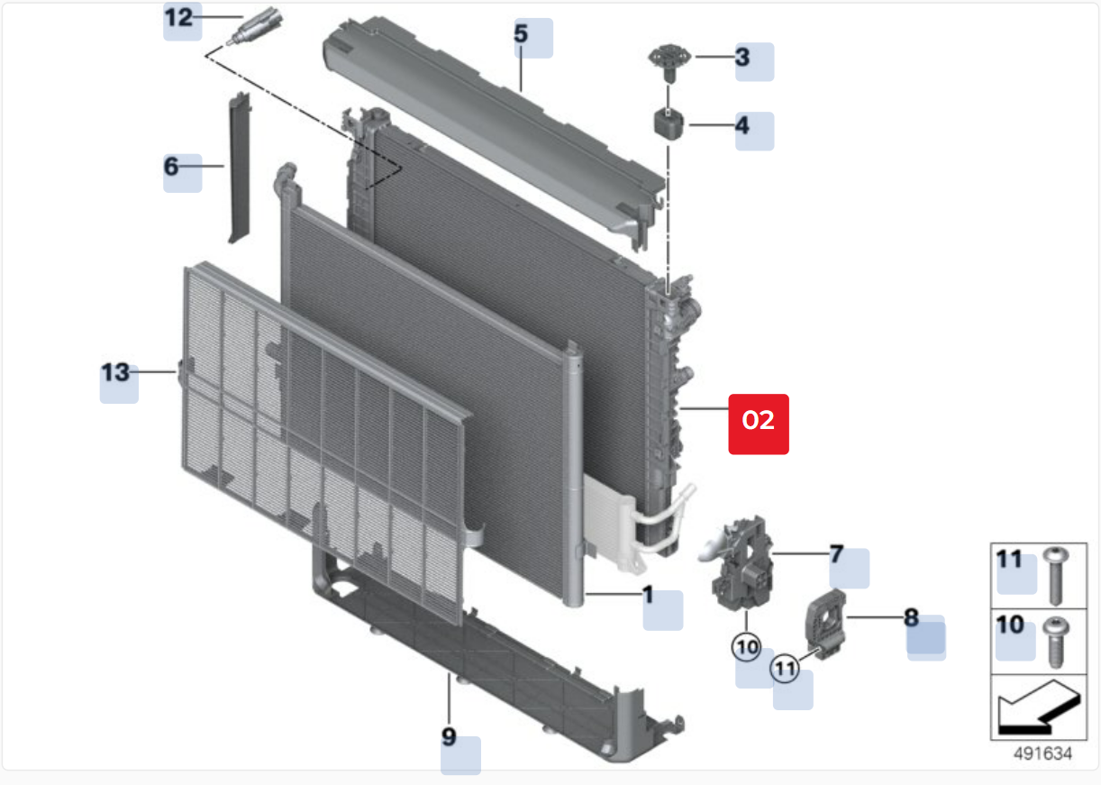 BMW M5 M8 F90 F91 F92 Radiator 8096936 17118096936