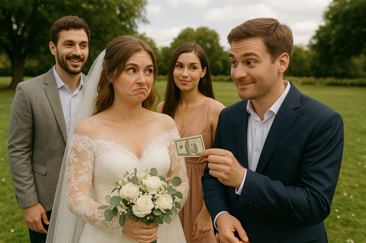 Suborno para a noiva não jogar o buquê para a sua namorada