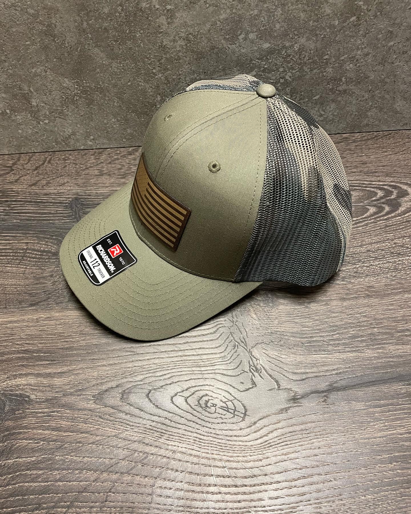 Flag Hat - Rustic patch with gold