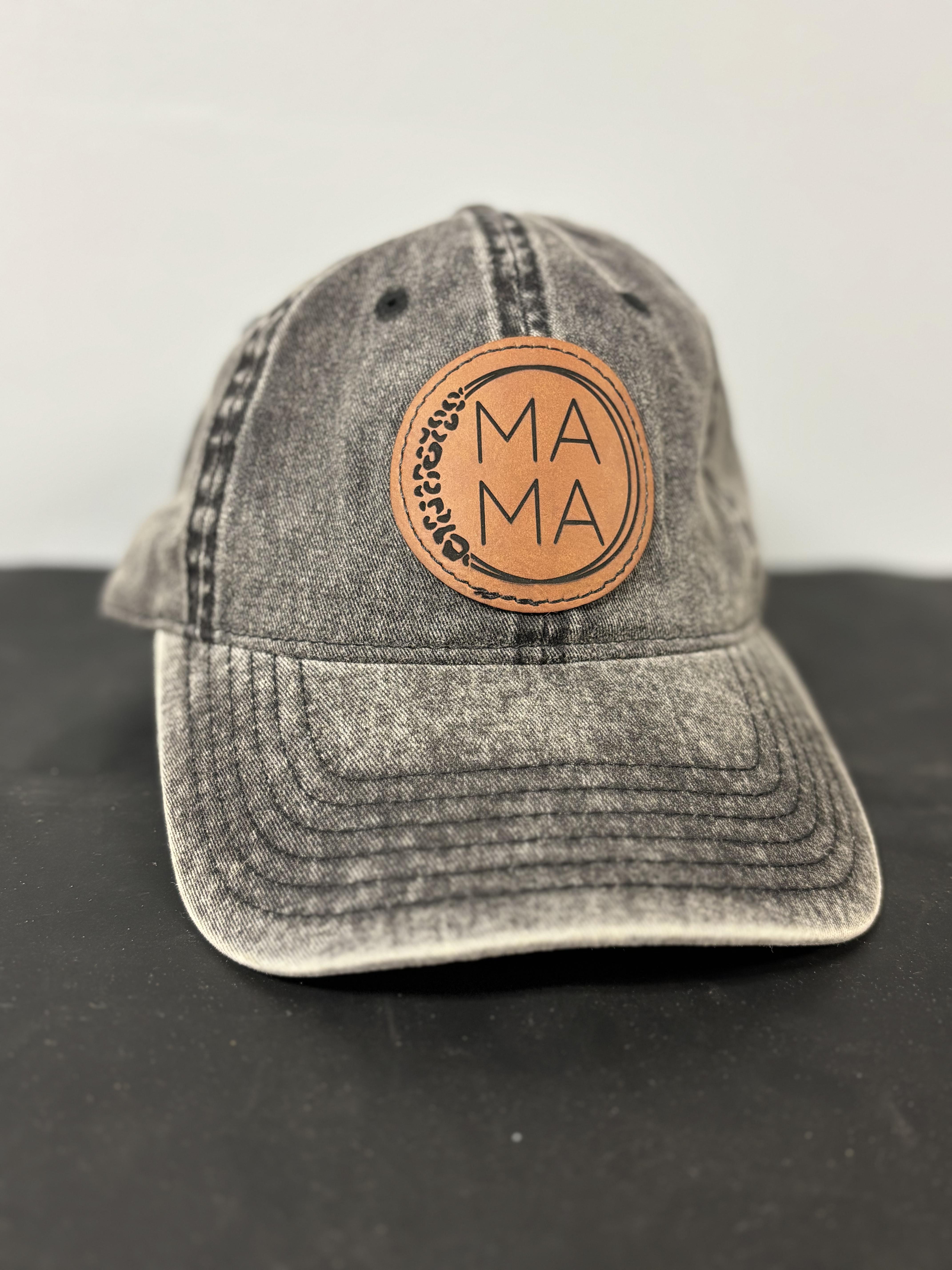 Black Jean Hat - Ma Ma Circle Patch