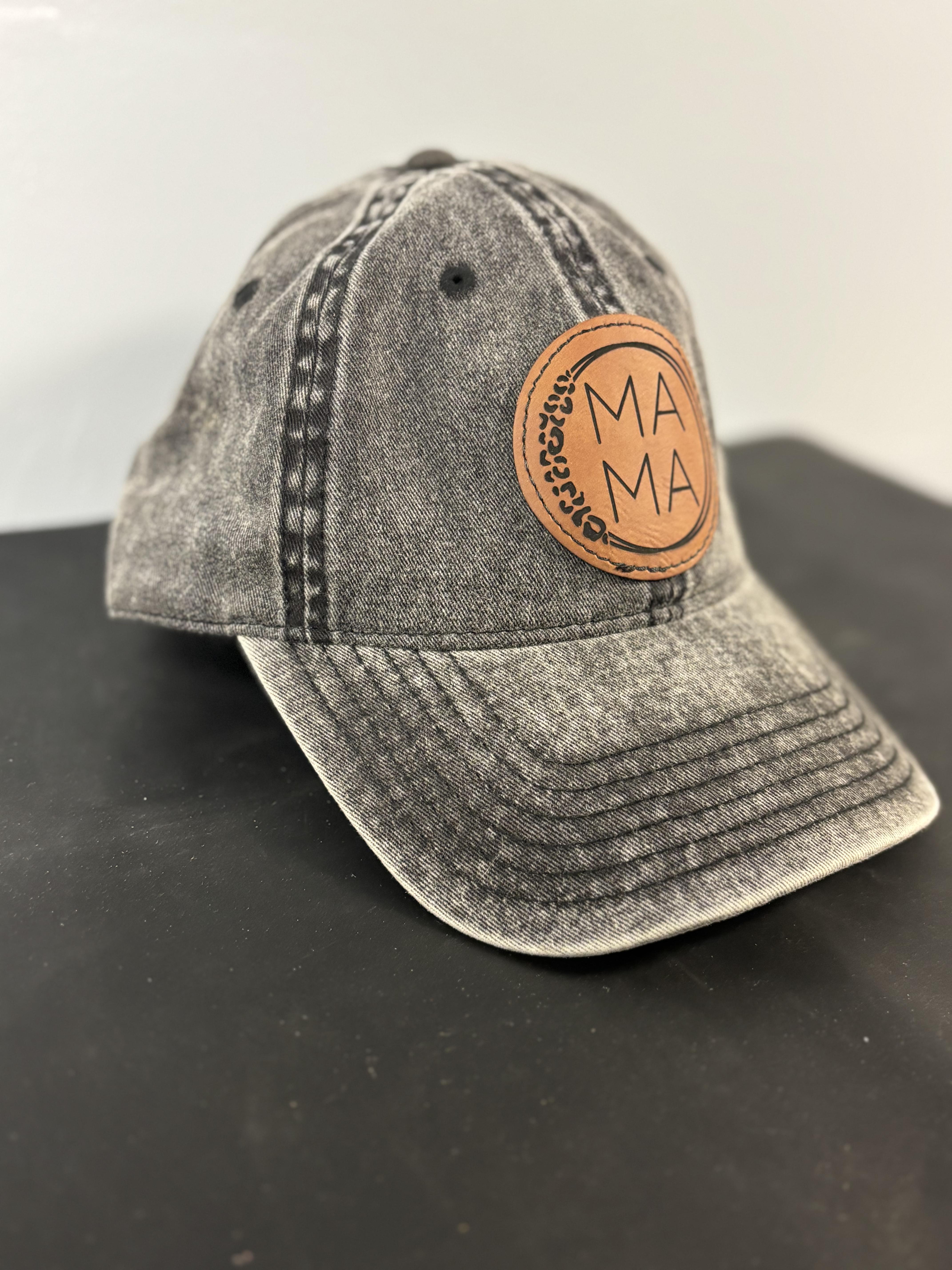 Black Jean Hat - Ma Ma Circle Patch