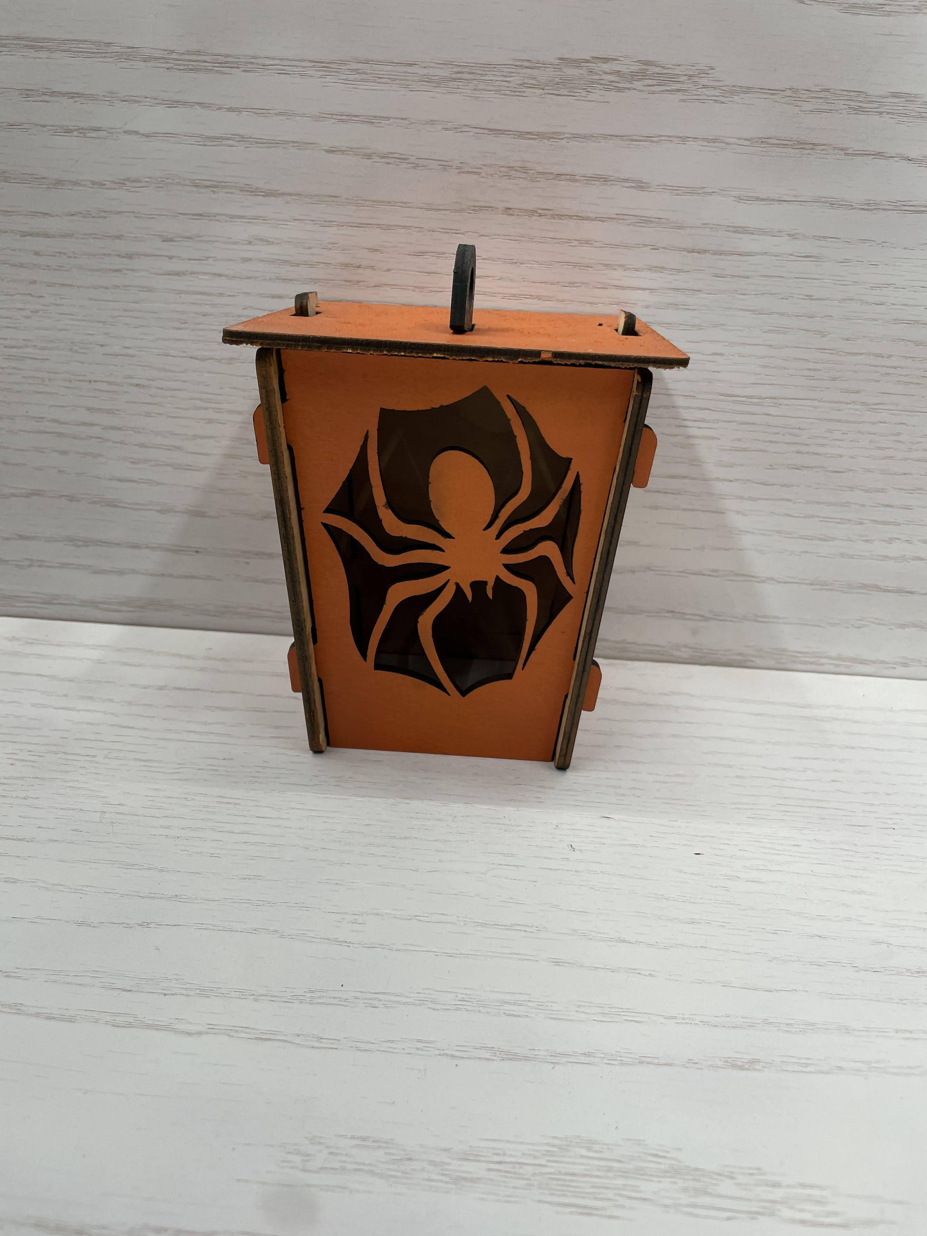 Wooden Jack-O-Lantern - Spider