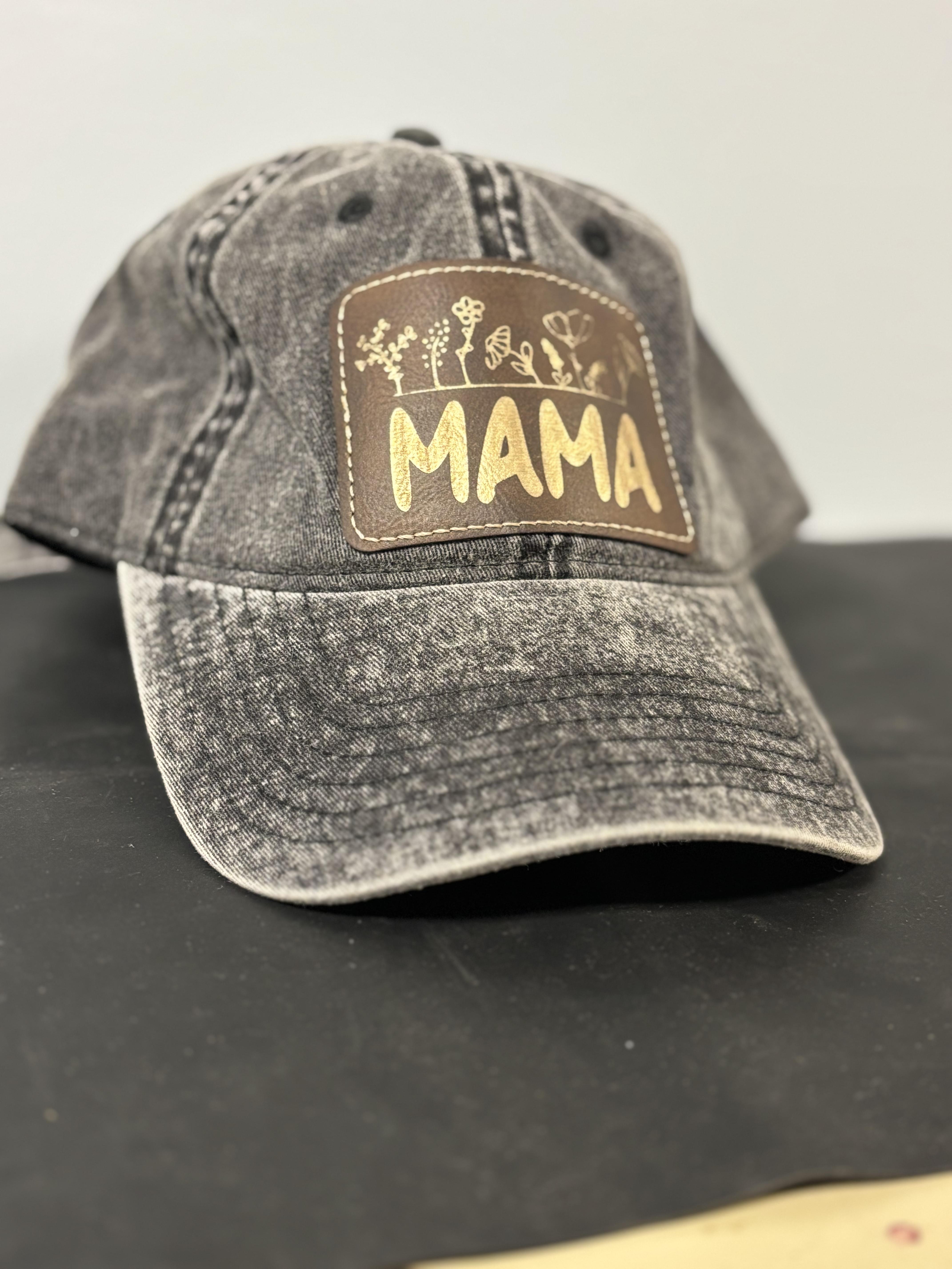 Black Jean Hat - Ma Ma Rustic Patch