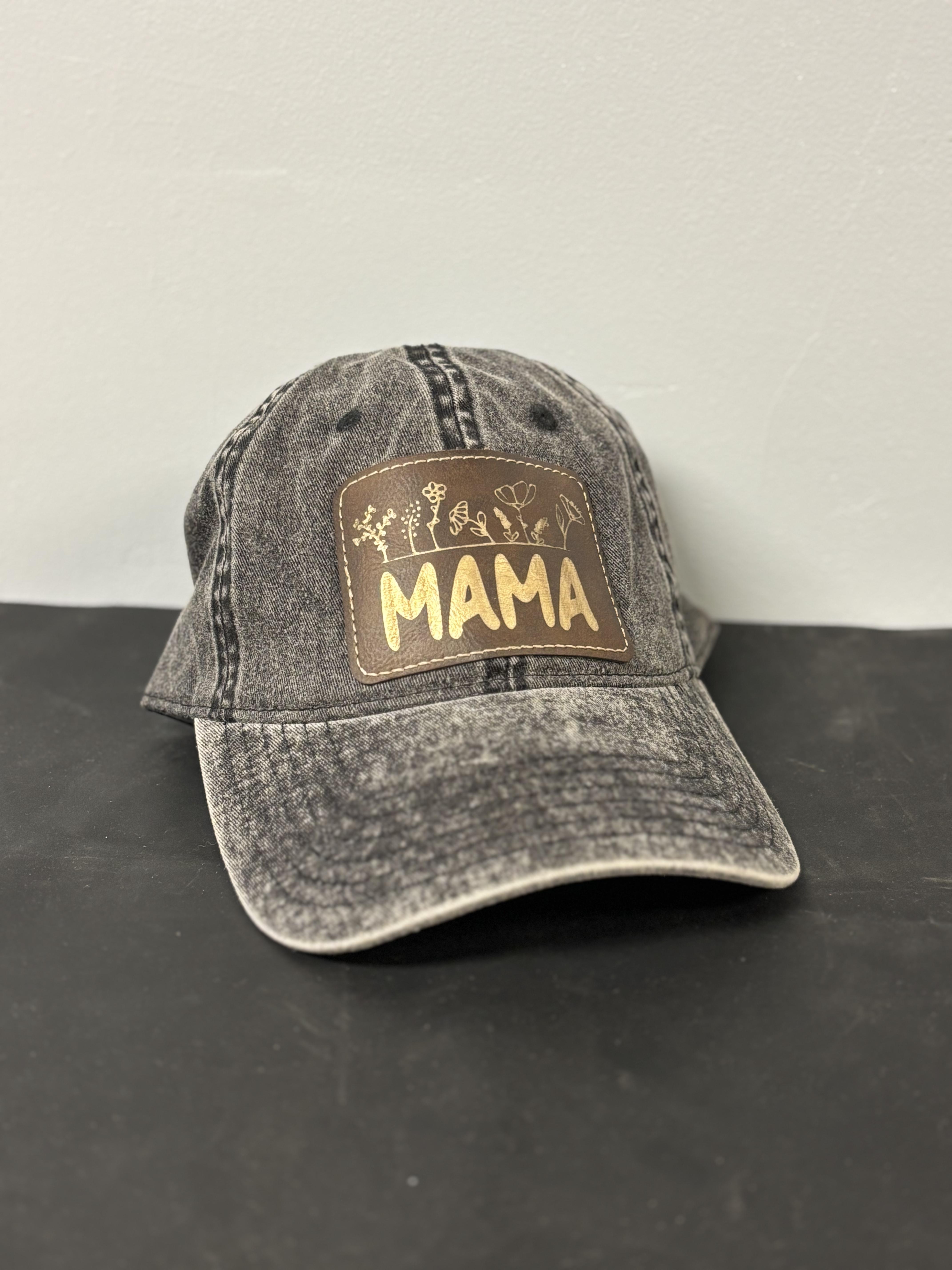 Black Jean Hat - Ma Ma Rustic Patch