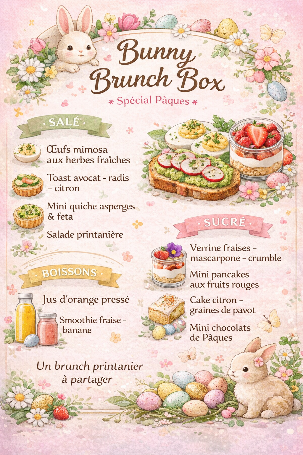 🌸🐣 Bunny Brunch Box – Pâques 2026 🐰✨