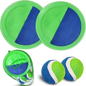 Jalunth Ball Catch Set Games Toss Paddle - Beach Toys Back Yard Lawn Outdoor