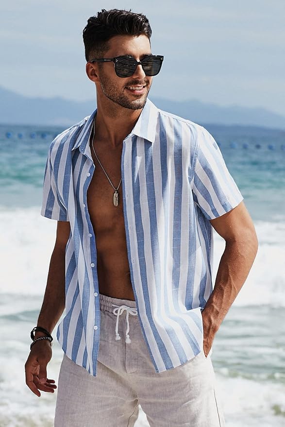 Men's Casual Stylish Short Sleeve Button-Up