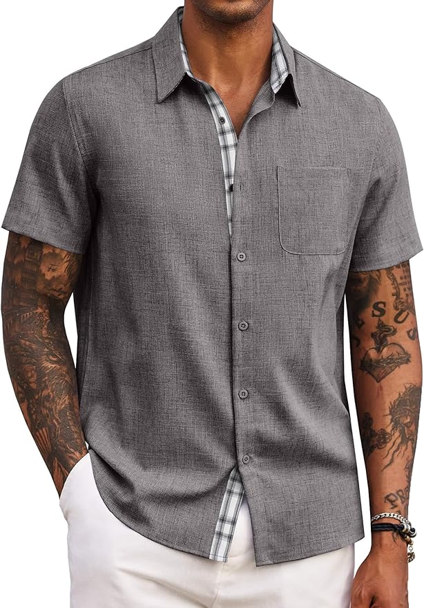 Men's Button-Down Shirts Short Sleeve