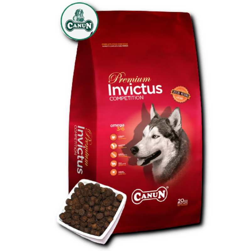 Karma dla psa Premium Canun Invictus 20 kg z jagnięciną(mięso30%) , ryżem(25%), i rybą