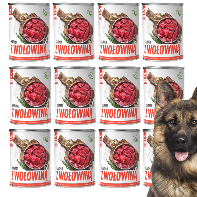 [Zestaw] TufTuf Mokra karma dla psa z wołowiną 400g