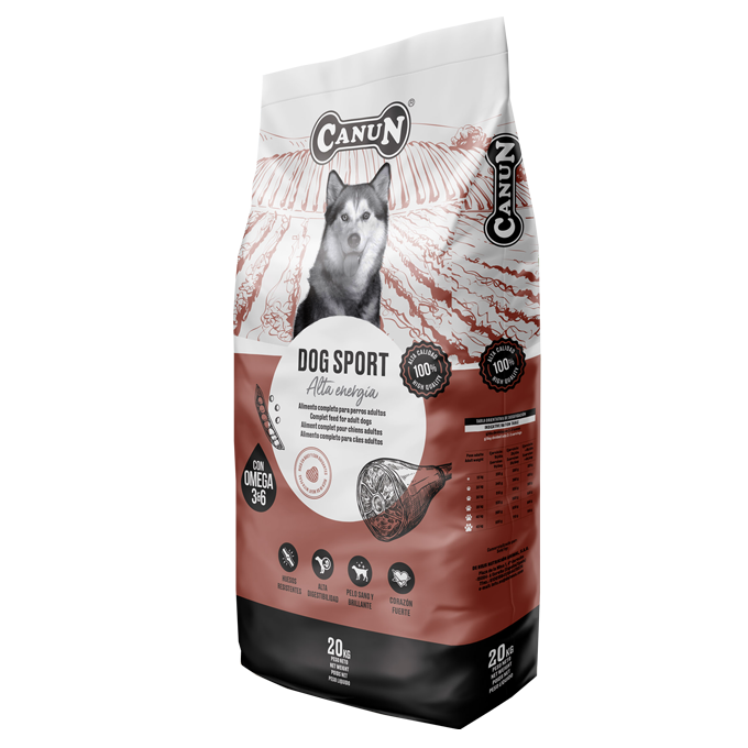 Karma dla psa Canun Dog Sport 20 kg 40% mięsa z wołowina dla psów energicznych i sportowych
