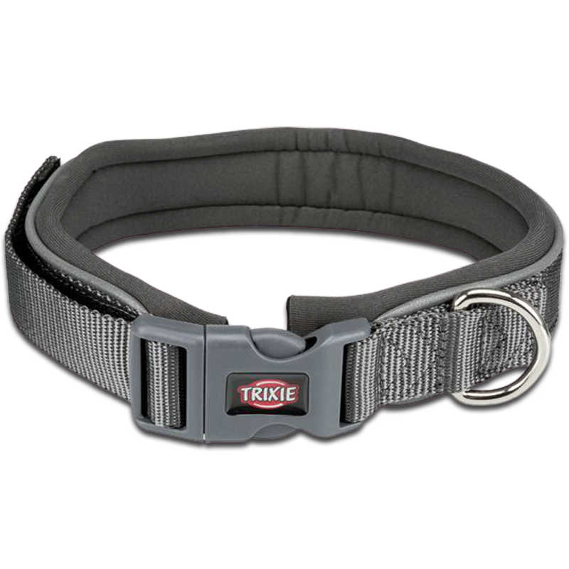 TRIXIE OBROŻA PREMIUM Z NEOPRENOWYM PODBICIEM L–XL 55–61CM/30MM GRAFIT