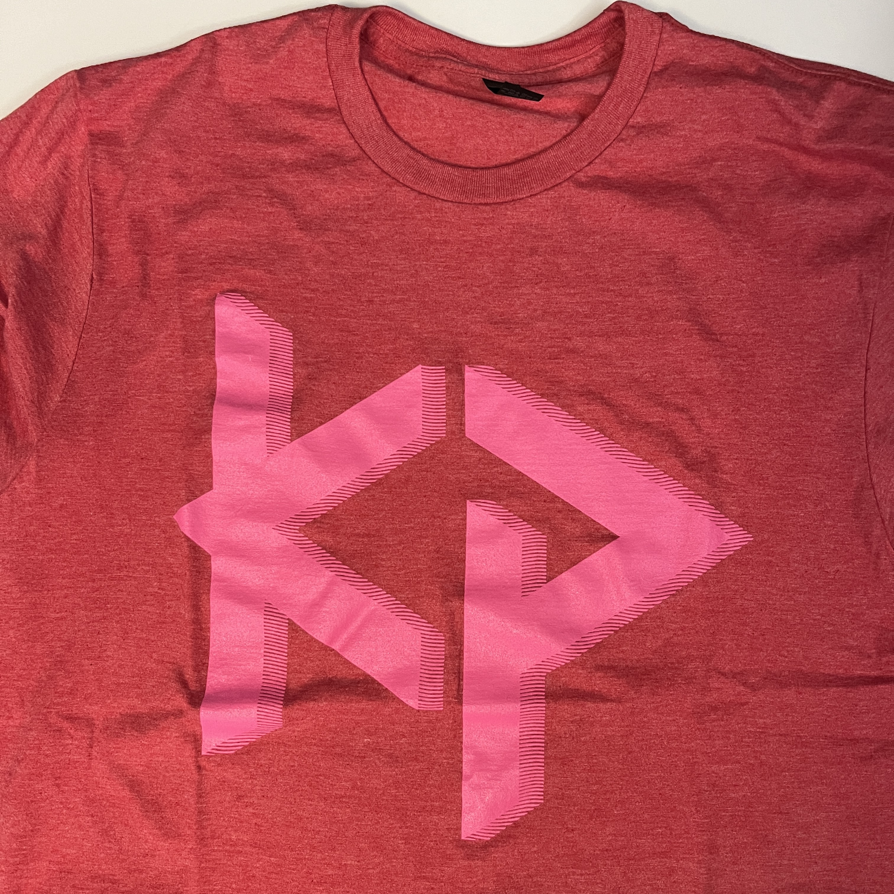 Heather Red w/ Pink Logo Tee