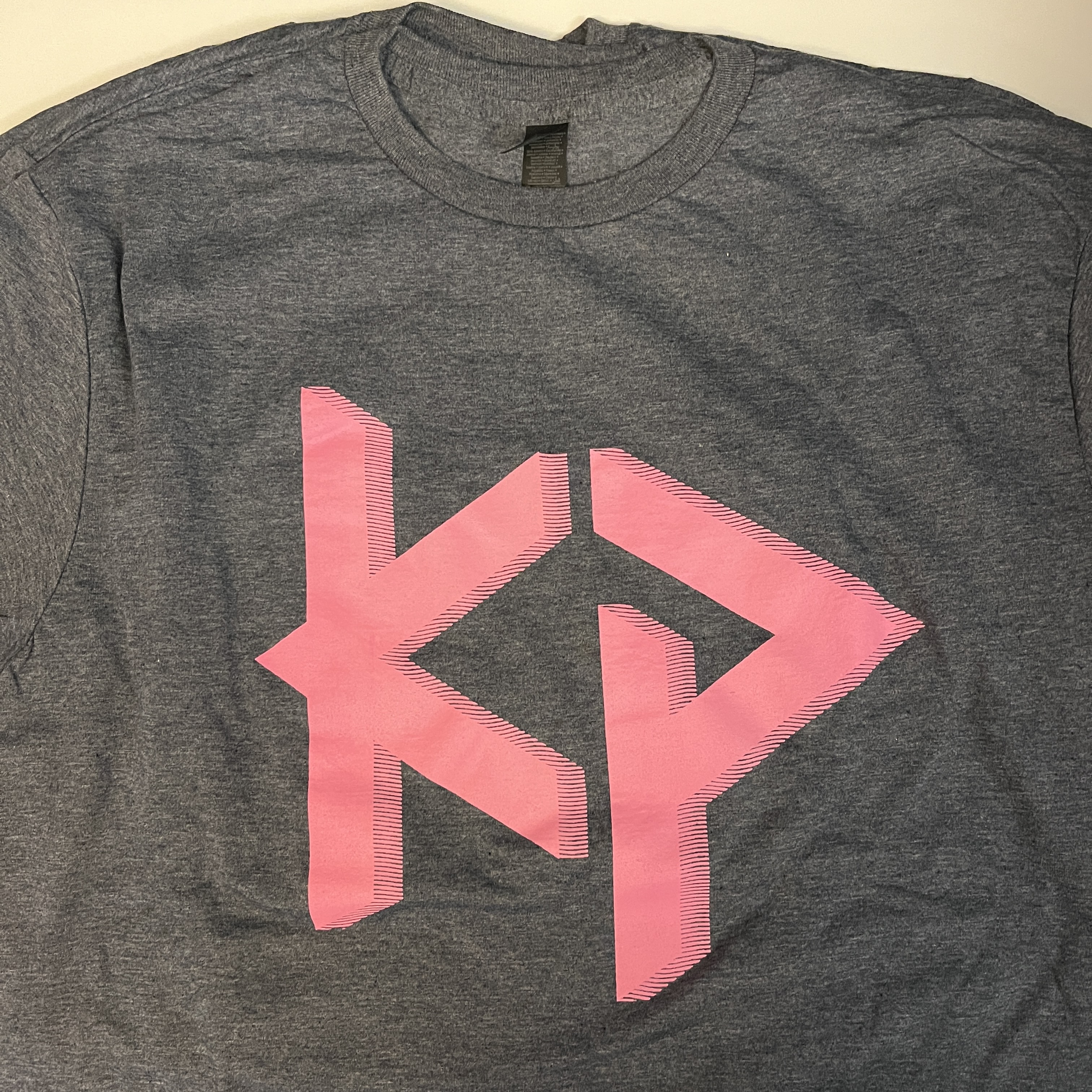 Heather Navy w/ Pink Logo Tee