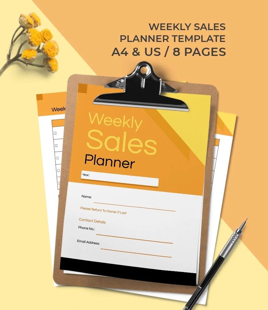 Free Weekly Sales Planner Template | Printable PDF for Sales Tracking, Orders & Profit Planning