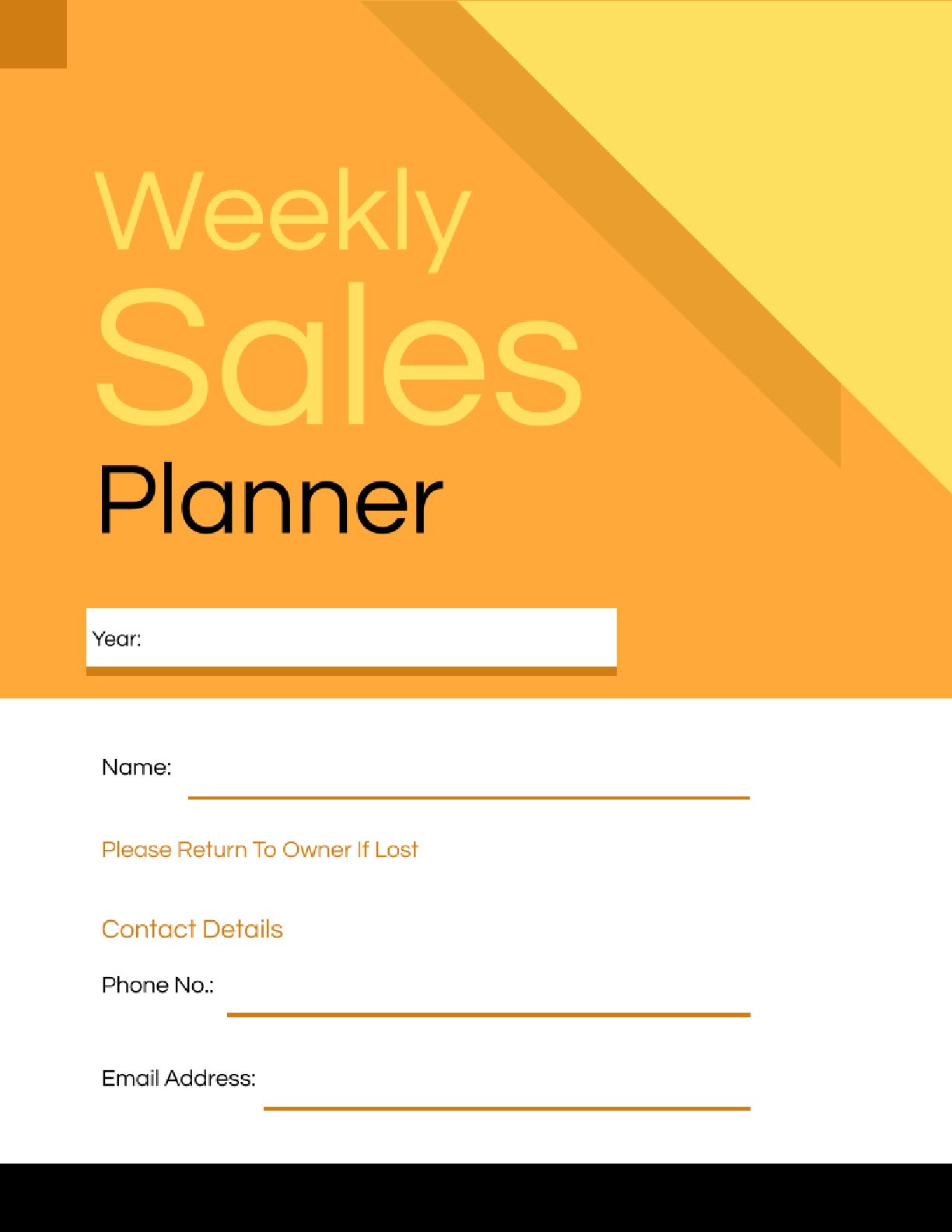 Free Weekly Sales Planner Template | Printable PDF for Sales Tracking, Orders & Profit Planning